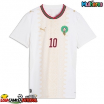 Camisa de Futebol Marrocos Brahim Diaz #10 Equipamento Secundário Mulheres Mundo 2026 Manga Curta